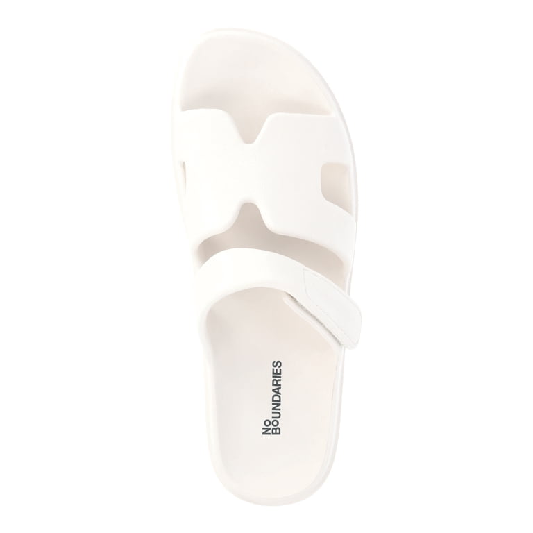 No Boundaries Women's Geo Slide Sandals, EVA slip-on open toe
