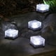 thumbnail image 5 of Luz solar de ladrillo de vidrio, luz LED solar de cubo de hielo, lámpara de piedra de ladrillo de cristal, jardín, patio, camino, piscina, decorativa (4 piezas blancas), 5 of 5
