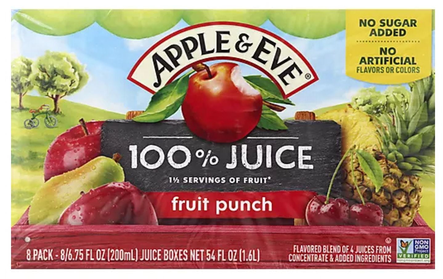 (2 pack) Apple & Eve Fruit Punch 100% Juice, 6.75 fl oz, 8 Count