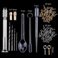 thumbnail image 2 of Juego de 94 moldes de silicona para manualidades, con cuentagotas, cierre para mezclar, accesorios para hacer joyas, herramientas, combinación geométrica de resina epoxi para manualidades, 2 of 5