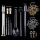 thumbnail image 2 of Juego de 94 moldes de silicona para manualidades, con cuentagotas, cierre para mezclar, accesorios para hacer joyas, herramientas, combinación geométrica de resina epoxi para manualidades, 2 of 5