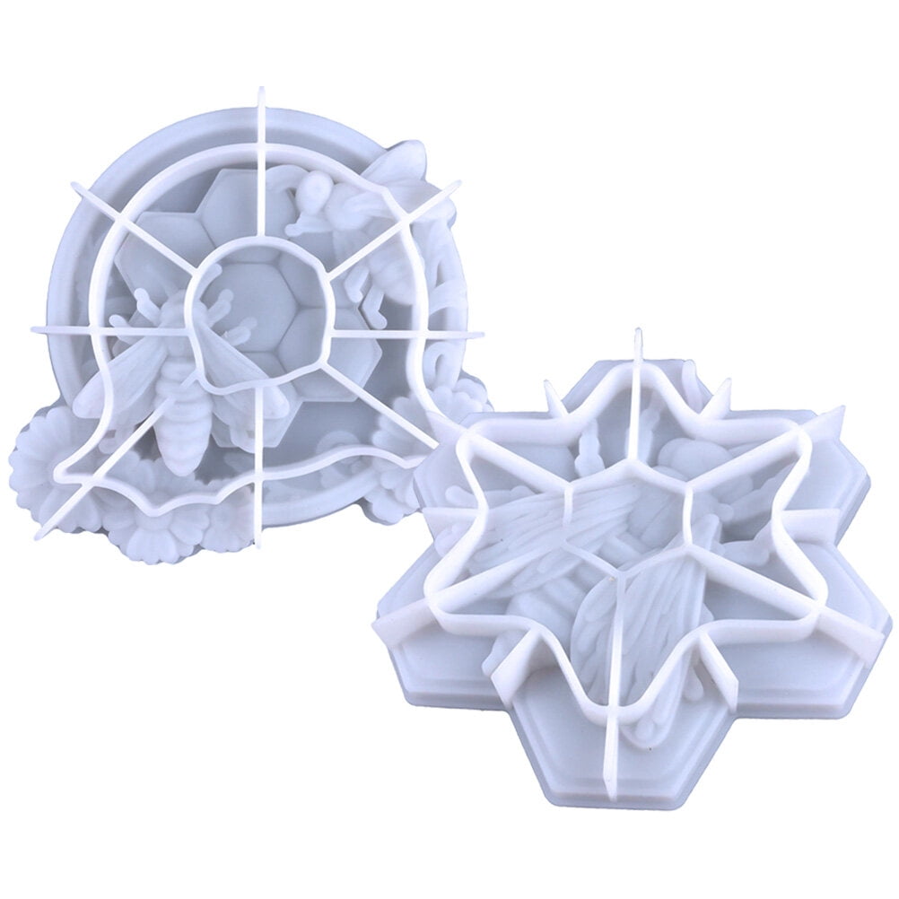 2pcs 3D Bee Shaped Mold DIY Home Wall Ornament Mold Silicone Bee Crafts Molds