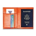 thumbnail image 2 of Orange Genuine Cowhide Leather RFID Blocking Passport Wallet with 3 Interior Slots QGM22566, 2 of 2