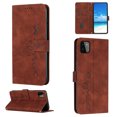 thumbnail image 1 of For Samsung A22 Case 5G, Allytech Wallet Case Magnetic Folio Embossed Full Protection PU Leather Kickstand Credit Card Holder Slots Wrist Strap Flip Cover for Samsung Galaxy A22 5G, Brown, 1 of 11
