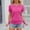 A02566-Hot Pink, variant on CALAFEBILA Summer Tops for Women 2024 Short Sleeve Womens Blouse,Womens Fashion Solid Color Blouse Summer Drawstring Crew Neck Womens Casual Tops