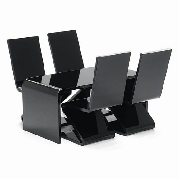 5PCS Miniature Office Desk and Chairs Set for Dollhouses Decoration 1/12 Scale