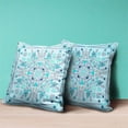 thumbnail image 2 of Amrita Sen Designs  26 x 26 in. Paisley Leaf Geo Duo Broadcloth Indoor & Outdoor Zippered Pillow - Light Blue & Grey, 2 of 5