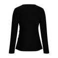 thumbnail image 6 of Kmdttou Up to 40% off! Women's Ladies Loose Casual Solid Color Pullover With Buttons Long Sleeves And Grooved Knitted Sweater on Clearance!, 6 of 8