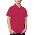 thumbnail image 4 of GiLiling Boys Short Sleeve Polo Shirts Cozy Collared Neckline Comfort Stretch Golf Shirt School Uniform (Hot Pink, 3-4 Years), 4 of 9