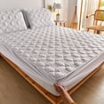 thumbnail image 1 of New Arrival Anti-mite Soft Sanding Quilted Mattress Cover Twin Queen All-inclusive Quilting Bed Cover Not Included Pillowcase, 1 of 5