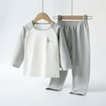 thumbnail image 2 of CPNG Boys Girls Loungewear Sleepwear Underwear 2 Pcs Set Color Blocked Long Sleeve Crewneck Pullover Top and Pants Set, 2 of 4