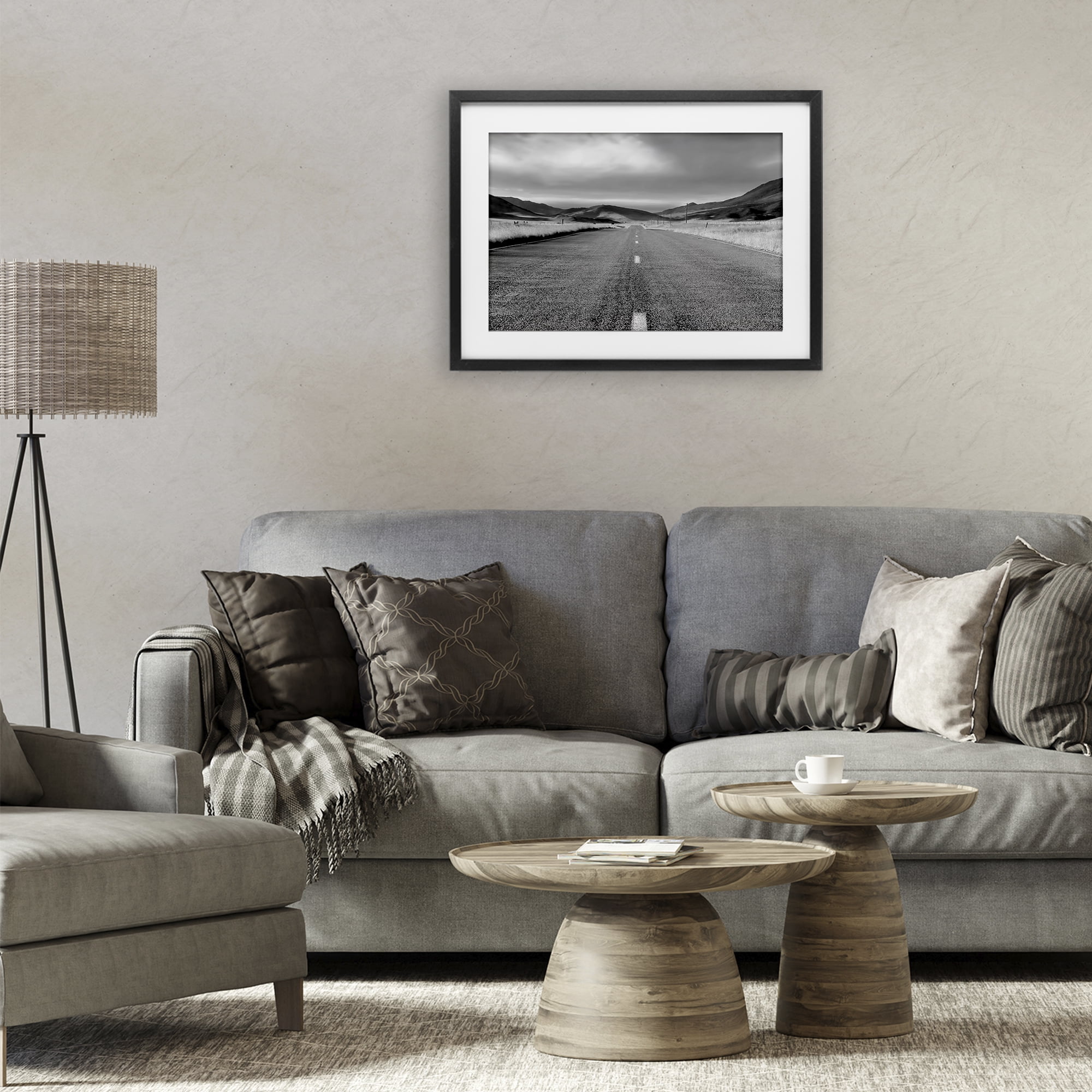 Stupell Industries Open Road Through Rolling Hills Black Framed Print Under Glass, design by Steve Toole