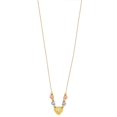 thumbnail image 2 of 10K Tri-Color Puff & Flat hearts Necklace, 2 of 4