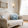 thumbnail image 3 of JWH 3D Round Handmade Decorative Suede Sunflower Throw Pillows with Insert for Sofa Couch Bed Bedroom Home 14inch Winter Sky, 3 of 11