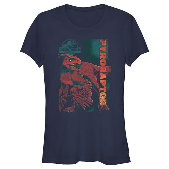 Junior's Jurassic World: Dominion Pyroraptor Dinosaur Portrait Graphic Tee Navy Blue 2X Large