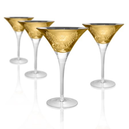 UPC 635452522703 product image for Artland Inc. Silver Brocade Martini Glasses - Set of 4 | upcitemdb.com