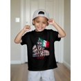thumbnail image 1 of [Casual ] Youngsters' Italian Flag Graphic T-Shirt - Casual Short Sleeve, Round Neck, Polyester Blend, Summer Wear for Boys and Girls, Everyday Youngsters Tee | Playful Graphic Tee | Stretchable, 1 of 8