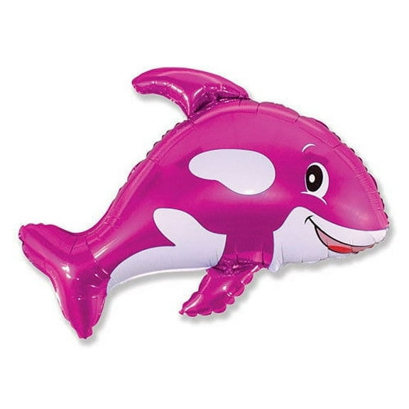 35 inch Friendly Whale - Fuchsia Foil Mylar Balloon - Party Supplies Decorations