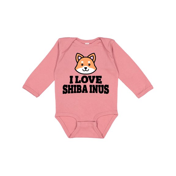 Inktastic I Love Shiba Inus Boys or Girls Long Sleeve Baby Bodysuit