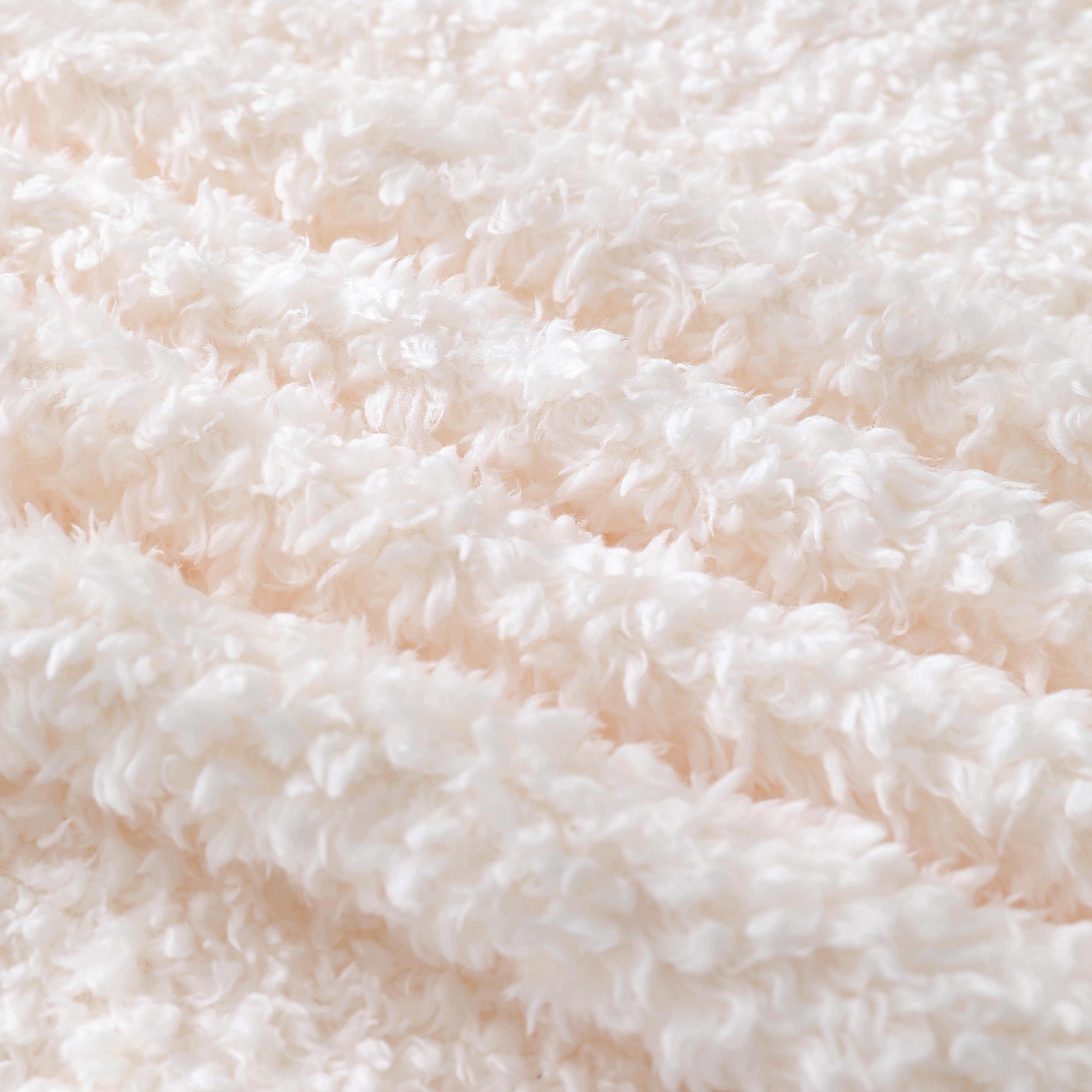 Mainstays Faux Shearling Blanket, Ivory, Full/Queen 90"X90", for Adult