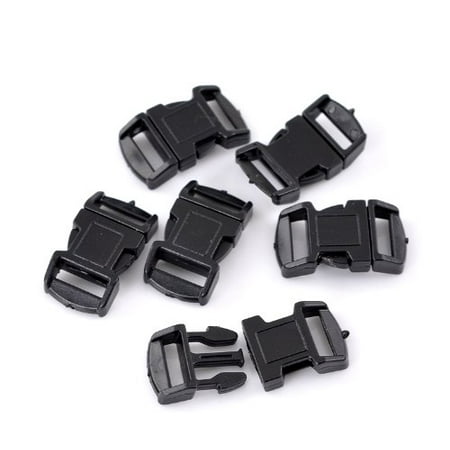50 Sets Black Para Cord Survival Bracelets Plastic Buckle 1 1/8