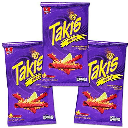 Takis Fuego Family Size Party Pack -- 29.7 Ounces Total (3 Bags, 9.9 Ounces Each) (Family Party Pack -- 29.7