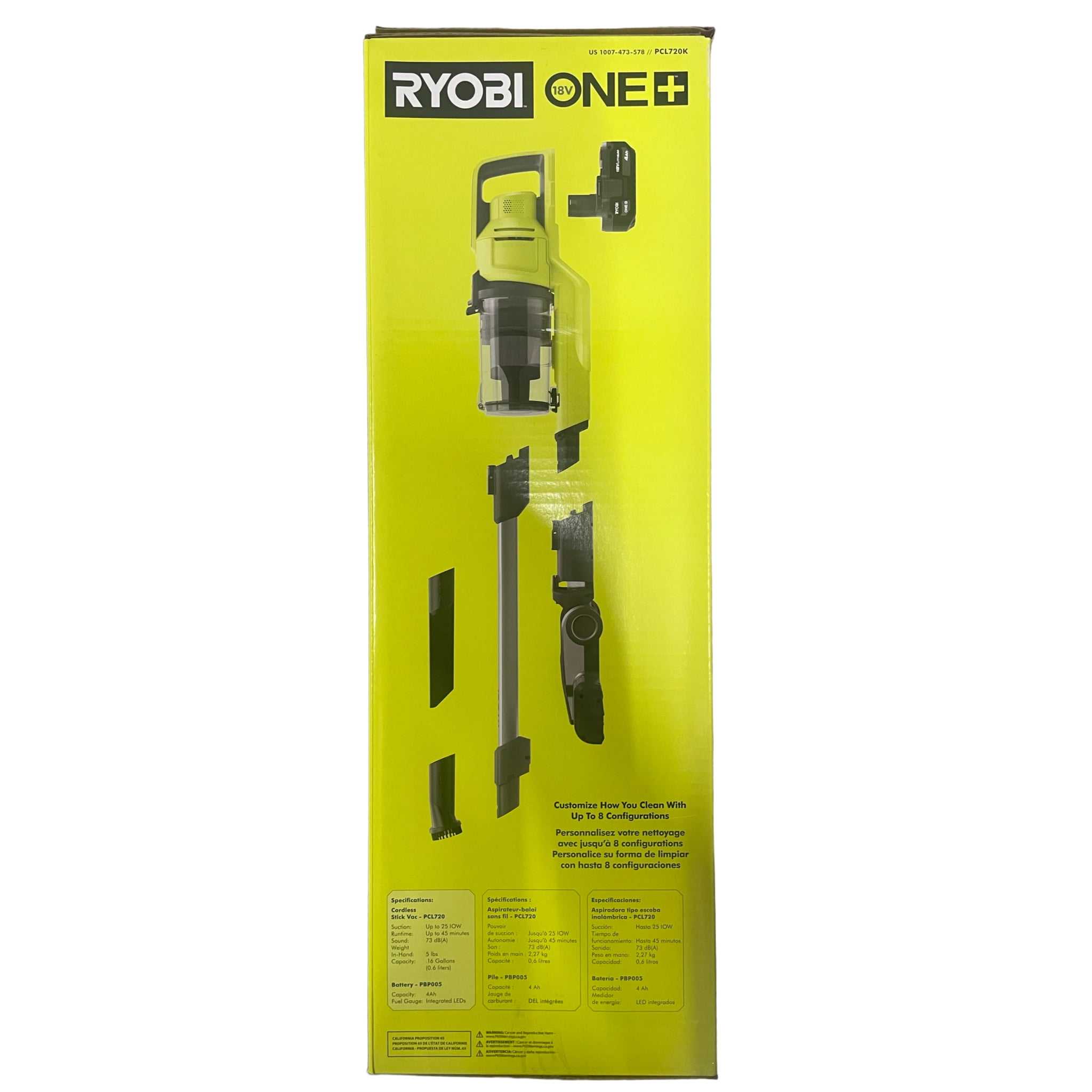 RYOBI Cordless Stick VAC, Green
