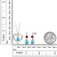 thumbnail image 2 of Gem Stone King 925 Sterling Silver and 10K Yellow Gold Swiss Blue Topaz Red Created Ruby and White Lab Grown Diamond Pendant Necklace Earrings Set for Women (4.03 Cttw, with 18 inch Chain), 2 of 3