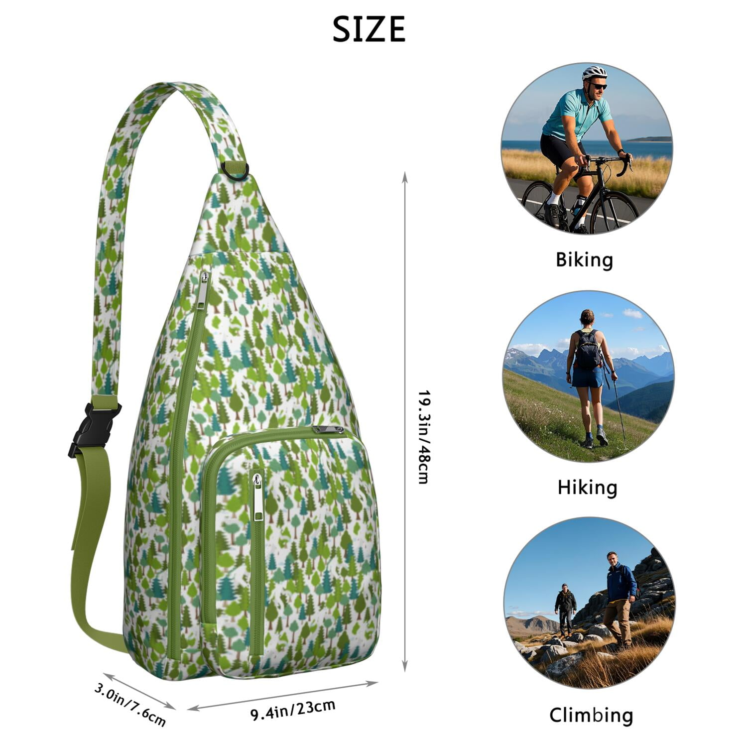 Bigfoot Hiking Sling Backpack – Mythical Sasquatch Crossbody Bag for Outdoor Adventures, Camping & Travel