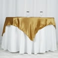 thumbnail image 3 of BalsaCircle 60" x 60" Gold Square Satin Table Overlays Wedding Catering Linens Tablecloth, 3 of 7