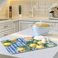 thumbnail image 6 of Yayeee Dish Drying Mat for Kitchen Counter 18"x24" Microfiber Absorbent Pad, Green Lemon Plaid, 6 of 7