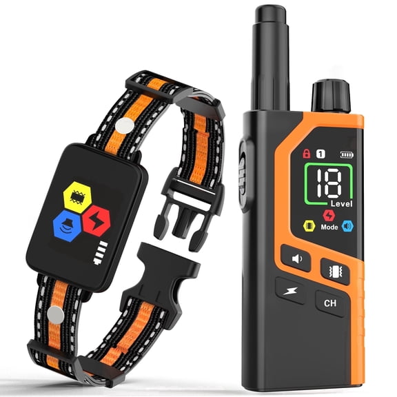 Electric Dog Training Collar with Remote Control, 4200 ft Range 4 Modes Waterproof Shock Collar for Dogs, Type-C Rechargeable