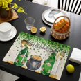 thumbnail image 3 of St. Patrick's Day Placemats Set of 8, Spring Lucky Shamrocks Gnomes Vintage Placemats for Dining Table, Place Mats for Kitchen Tabletop, Waterproof Wipeable Dining Table Mats Set, 3 of 9