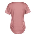 thumbnail image 5 of CAIVO Women Plus Size Short Sleeve Solid Color Crew Neck Casual T Shirt Blouse Tops For Everyday Comfort O-Neck Solid Color Vacation T-Shirts, 5 of 5