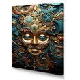thumbnail image 2 of Designart "Gold Blue Mexico Vibrant Aztec Mask II" Mexico Canvas Art Print, 2 of 5