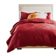 thumbnail image 1 of Juego de ropa de cama Benzara Ahab King para edredón y fundas de almohada, color rojo, 1 of 6