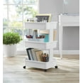 thumbnail image 5 of Mainstays 3-Tier Plastic Rolling Laundry Cart, Arctic White, 5 of 11