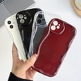 thumbnail image 5 of Designed for iPhone Case,Cute Water Wave Shape Frame Flower Shape Camera Lens Protection Shockproof Protective Cover Phone Case (Red,iPhone 12 Pro), 5 of 6