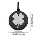thumbnail image 2 of Stainless Steel Four Leaf Clover Good Luck Charm Round Medallion Keychain Circle Ring, 2 of 2