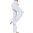 thumbnail image 6 of frariair Womens Yoga Pants with Pockets Plus Size Flare Leg Leggings Stretchy High Waisted Bootcut Wide Leg Yoga Pant White 1 PC, 6 of 9