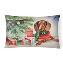 16 x 12 in. Unisex Dachshund Christmas Fabric Decorative Pillow