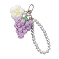 thumbnail image 5 of SmartBy Crochet Flower Keychain Handmade Flower Fruit Bag Charm Cute Keychain Pendant with Faux Pearl Chain Accessory for Girls Women Keys Backpack, 5 of 7