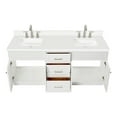 thumbnail image 5 of Ariel Hamlet 73 In. Double Rectangle Sink Vanity With White Quartz Countertop In White, 5 of 10
