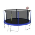 thumbnail image 6 of Yiweny Kids Trampoline Outdoor, 14FT Round Trampoline W/ Enclosure Net, Basketball Hoop, Heavy Duty Trampoline with Basketball Hoop, Ladder, Upgraded 6 W Support, Blue, 6 of 9