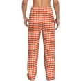 thumbnail image 3 of Disketp Orange Gingham Men'S Pajama Pants - Ultra Soft Fleece Sleep And Lounge Pants (Size: S-Xxl), 3 of 9
