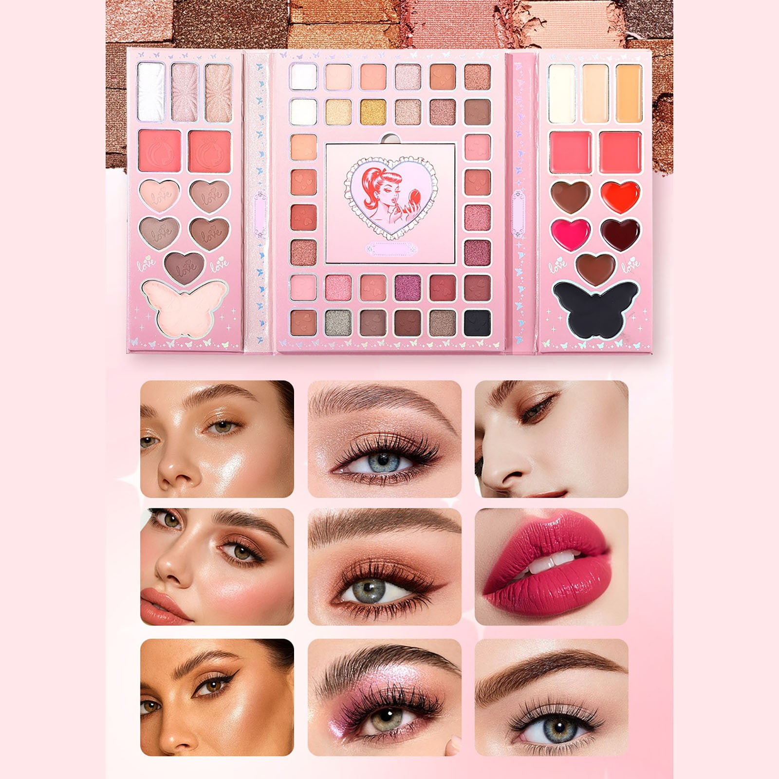 54 Color Pearlescent Matte Palette,Versatile Eye Shadow Matte Shimmer With Brush Set,Highly Pigmented Eye Shadow Set for Women,Long Lasting Waterproof Everyday Wear For Commuting,Dating