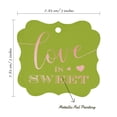 thumbnail image 7 of Inkdotpot Real Rose Gold Foil Bracket Shape Paper Hang Tags Love Is Sweet Wedding Favor Tags Pack Of 50, 7 of 7