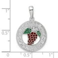 thumbnail image 3 of Auriga Fine Jewelry 925 Sterling Silver Rh-Plt Enameled Traverse City Michigan w/ Grapes Pendant (L-26.81 mm), 3 of 6