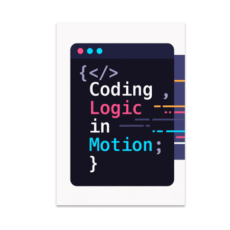 Coding Logic in Motion Wall Art - Software Developer - 13x19 Poster Print