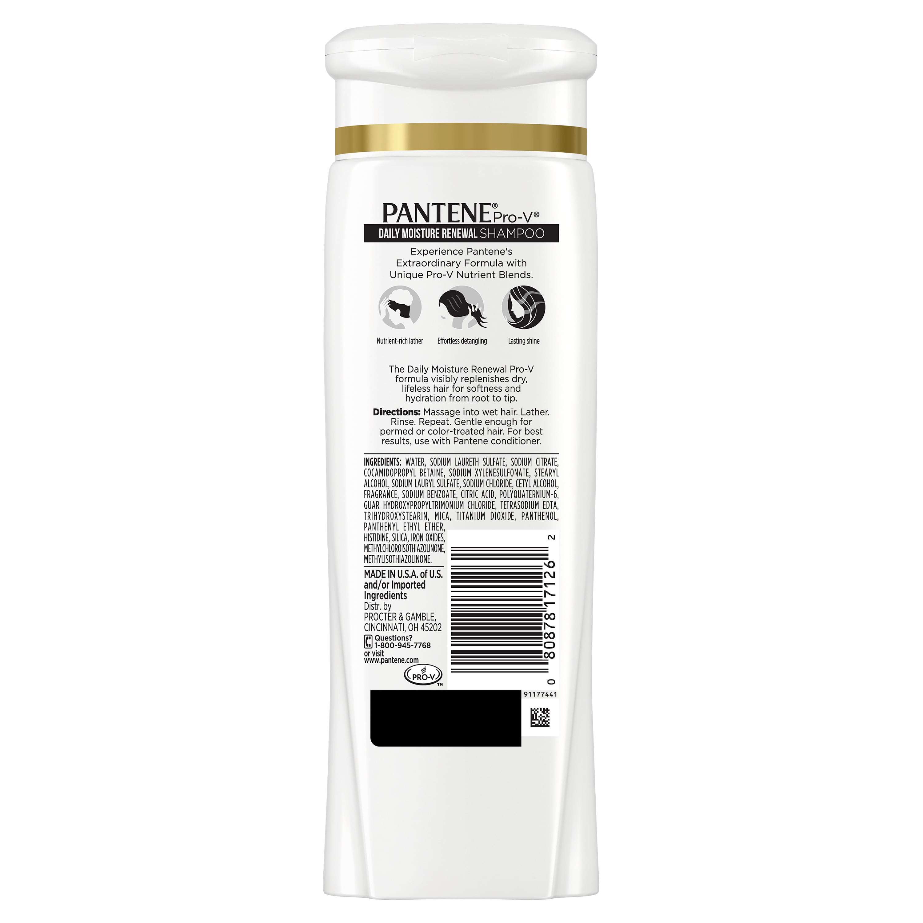 jeg behøver universitetsstuderende Spænde Pantene Pro-V Daily Moisture Renewal Shampoo, 12.6 fl oz - Walmart.com